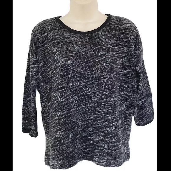 Madewell Black Shadetree Marled Pullover Sweater - Picture 2 of 8